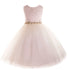 Petite Adele Big Girls Ivory Beaded Applique Junior Bridesmaid Dress 8-12 - SophiasStyle.com